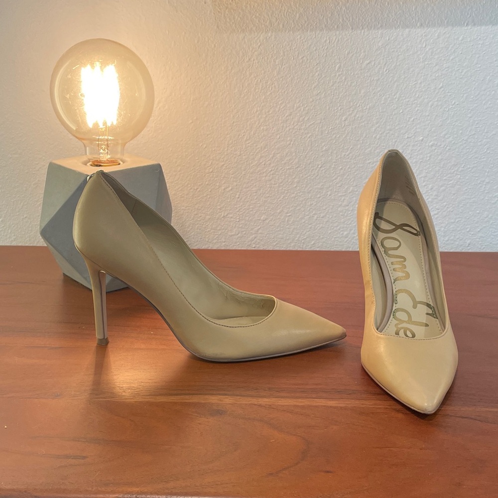 Sam Edelman Beige Pointed-Toe Stiletto Pumps